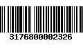 Código de Barras 3176800002326