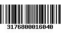 Código de Barras 3176800016040