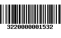 Código de Barras 3220000001532