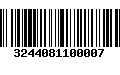 Código de Barras 3244081100007