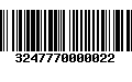 Código de Barras 3247770000022