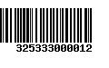 Código de Barras 325333000012