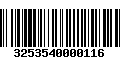 Código de Barras 3253540000116