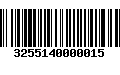 Código de Barras 3255140000015