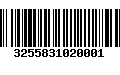 Código de Barras 3255831020001