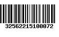 Código de Barras 32562215100072