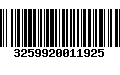 Código de Barras 3259920011925