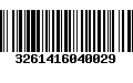 Código de Barras 3261416040029