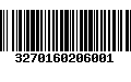 Código de Barras 3270160206001