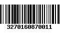 Código de Barras 3270160870011