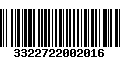 Código de Barras 3322722002016