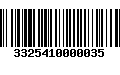 Código de Barras 3325410000035