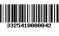 Código de Barras 3325410000042