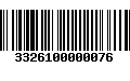 Código de Barras 3326100000076