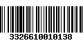 Código de Barras 3326610010138