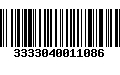 Código de Barras 3333040011086