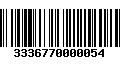 Código de Barras 3336770000054