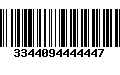 Código de Barras 3344094444447