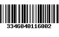 Código de Barras 3346040116002