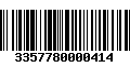 Código de Barras 3357780000414