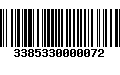 Código de Barras 3385330000072