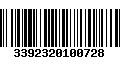 Código de Barras 3392320100728