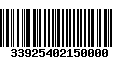 Código de Barras 33925402150000