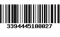 Código de Barras 3394445100027