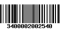 Código de Barras 3400002002540