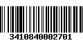 Código de Barras 3410840002701