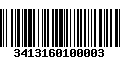 Código de Barras 3413160100003