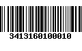 Código de Barras 3413160100010