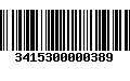 Código de Barras 3415300000389