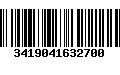 Código de Barras 3419041632700