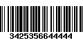 Código de Barras 3425356644444