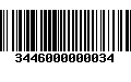 Código de Barras 3446000000034