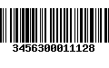 Código de Barras 3456300011128