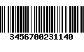 Código de Barras 3456700231140