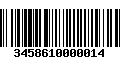 Código de Barras 3458610000014