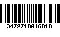 Código de Barras 3472710016010