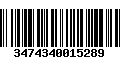 Código de Barras 3474340015289