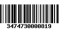 Código de Barras 3474730000819