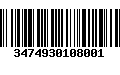 Código de Barras 3474930108001