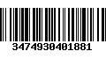 Código de Barras 3474930401881