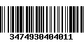 Código de Barras 3474930404011