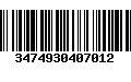 Código de Barras 3474930407012