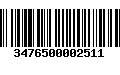 Código de Barras 3476500002511