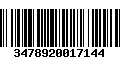 Código de Barras 3478920017144