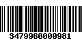 Código de Barras 3479960000981