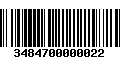 Código de Barras 3484700000022